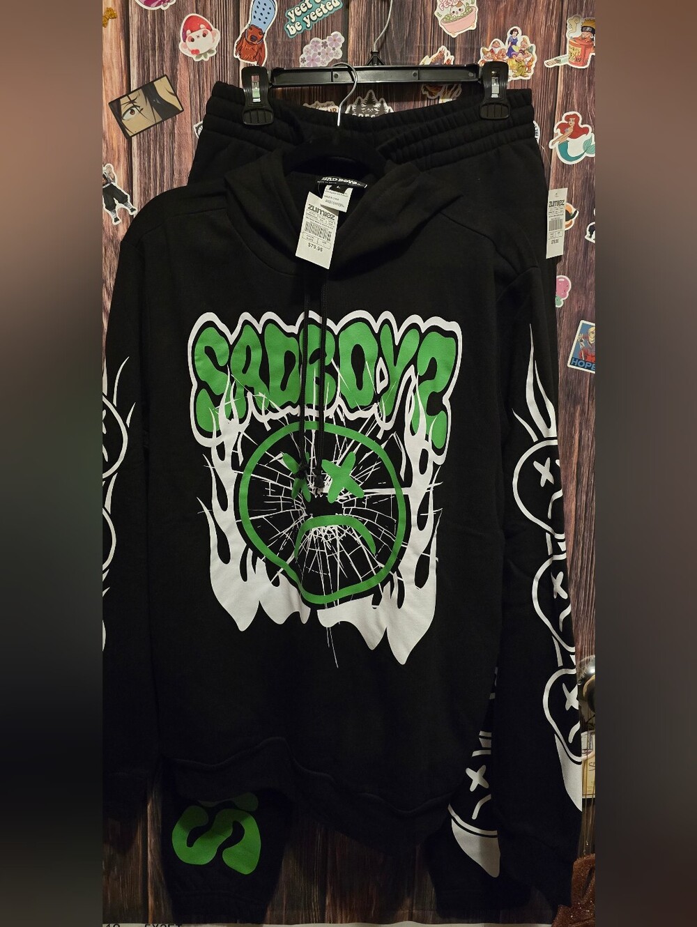 SAD BOYS Graphic Hoodie - Black & Green